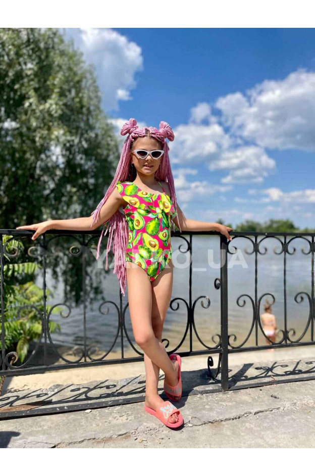 Купальник Look-Fashion літо для дівчаток XM2123 авокадо рожевий/зелений 116(р)