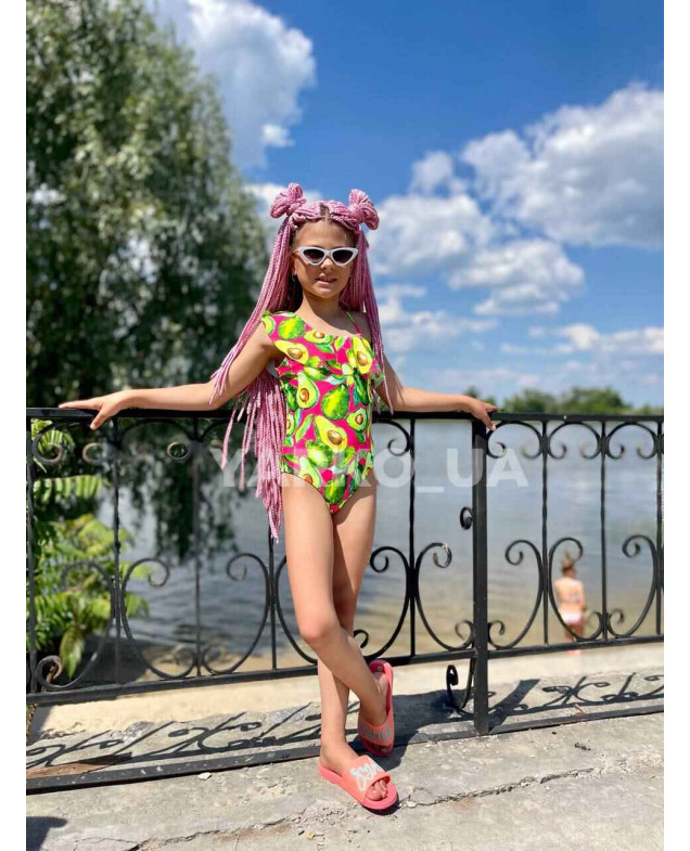 Купальник Look-Fashion літо для дівчаток XM2123 авокадо рожевий/зелений 116(р)