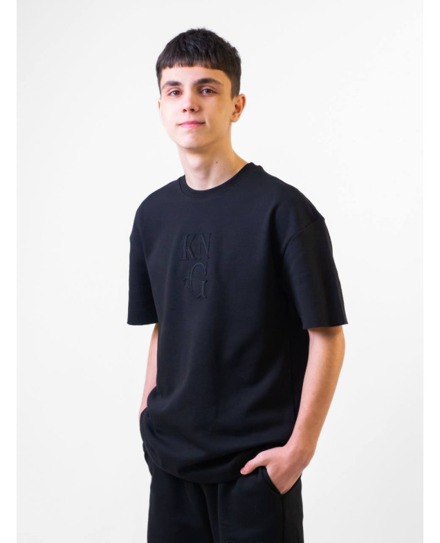 Костюм для хлопчика на літо 7702 котон чорний KNG 140(р)