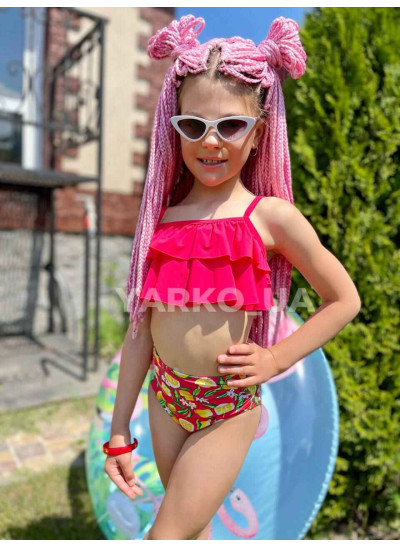 Купальник Look-Fashion літо для дівчаток 1110-1 лимони червоний 116(32)(р)