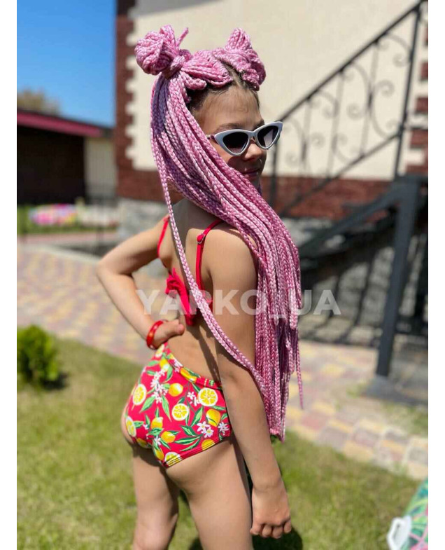 Купальник Look-Fashion літо для дівчаток 1110-1 лимони червоний 116(32)(р)