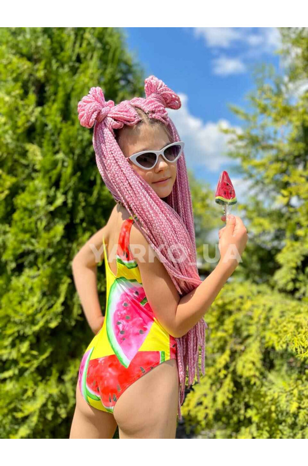 Купальник  Look-Fashion літо для дівчаток 2127 суцільний кавунчик жовтий 116(34)(р)
