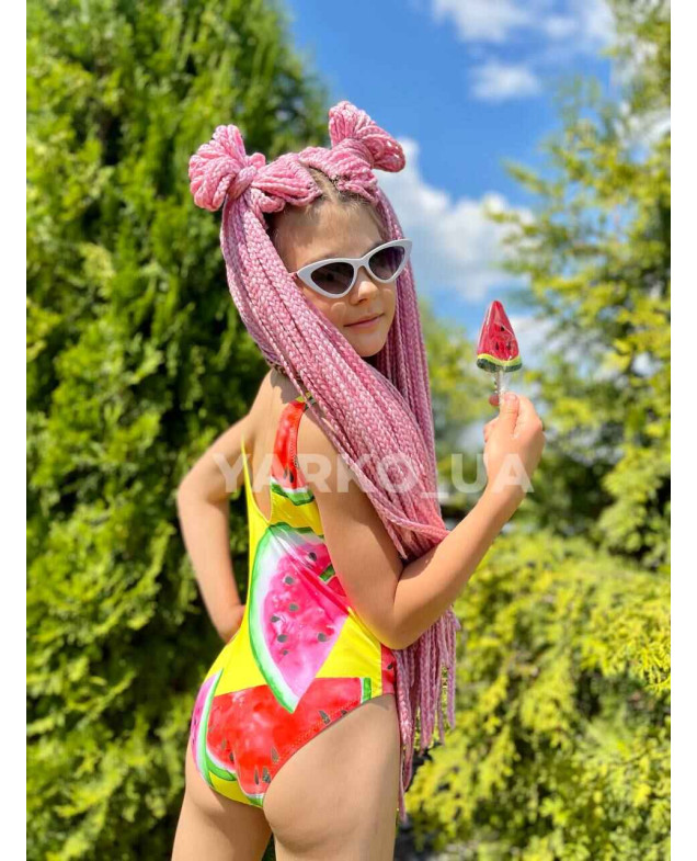 Купальник  Look-Fashion літо для дівчаток 2127 суцільний кавунчик жовтий 116(34)(р)
