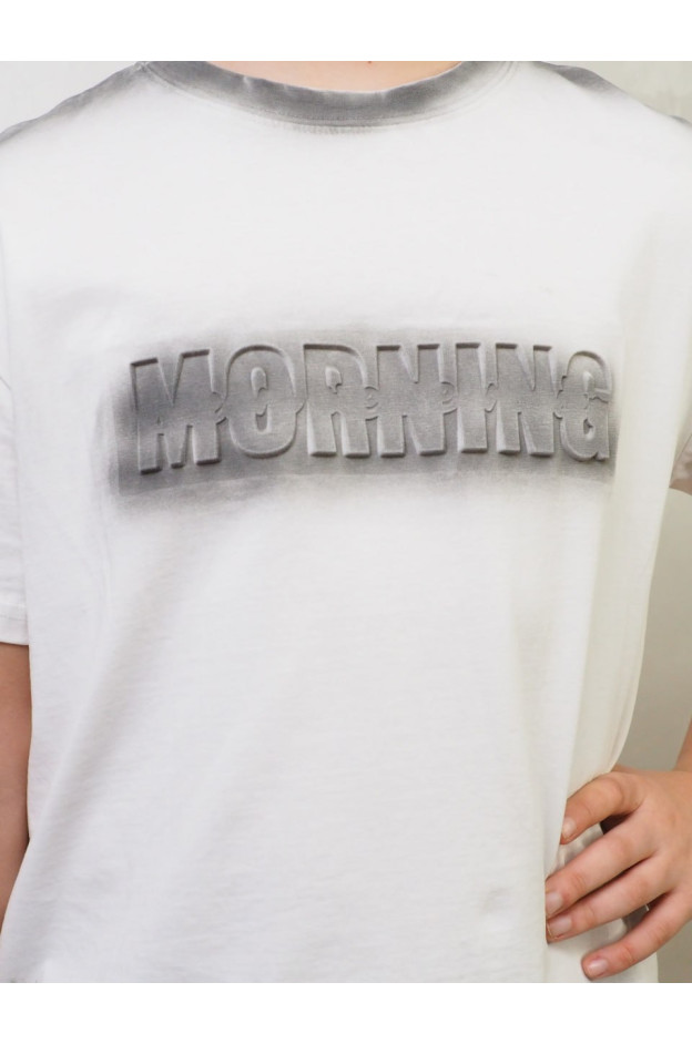 Футболка для дівчинки або для хлопчика на літо BD25-2DX183 котон білий Morning 110(р) 