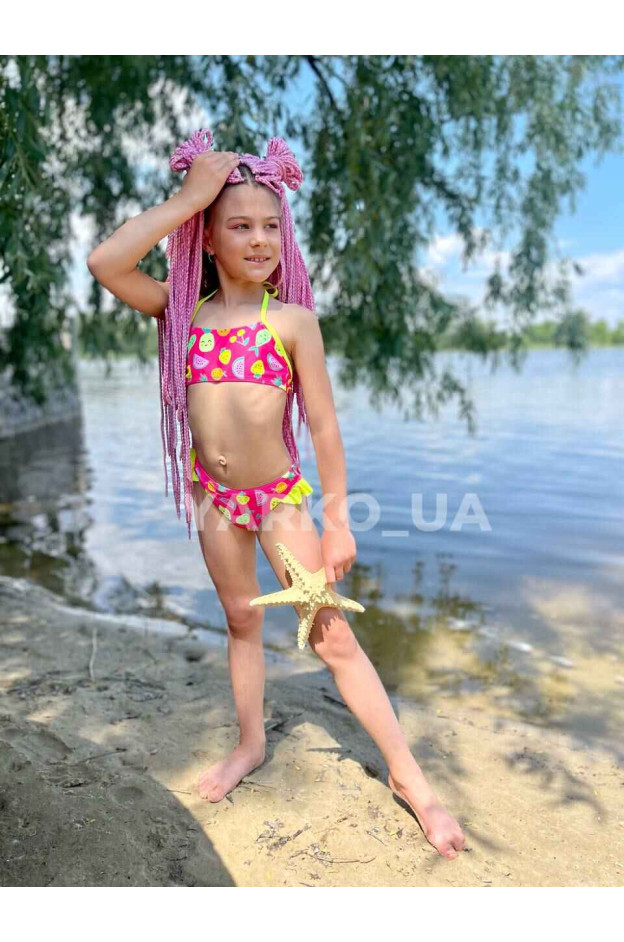 Купальник Look-Fashion літо для дівчаток N519 фруктики малина 110(30)(р)