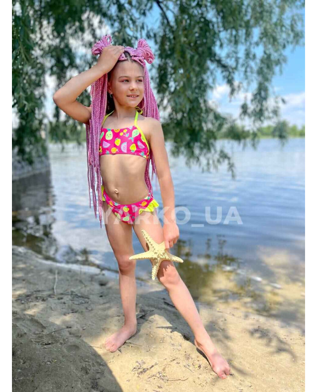 Купальник Look-Fashion літо для дівчаток N519 фруктики малина 110(30)(р)