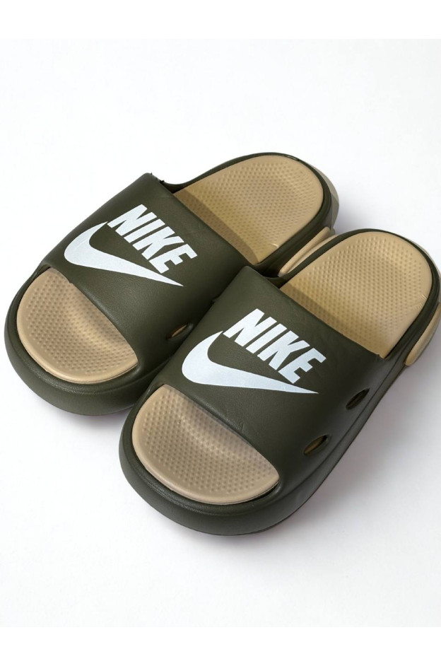 Шльопанці для дівчинки або для хлопчика на літо 1050 EVA хакі/беж NIKE 36-37(р)