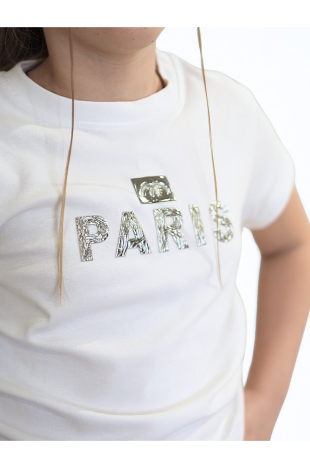 Футболка для дівчинки на літо 9792 котон білий Paris 120(р)