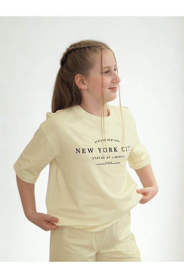 Костюм для дівчинки на літо 997505 котон ваніль NYC 152(р)