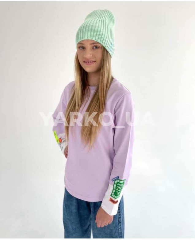Лонгслів для дівчат весна/осінь BJS-682# з котону рожевий PRINCE ONLY 140(р)