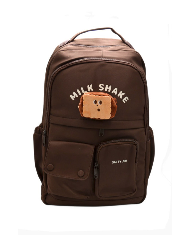 Рюкзак для дівчинки або для хлопчика S391 текстиль шоколад 45*31*12 Milk Shake