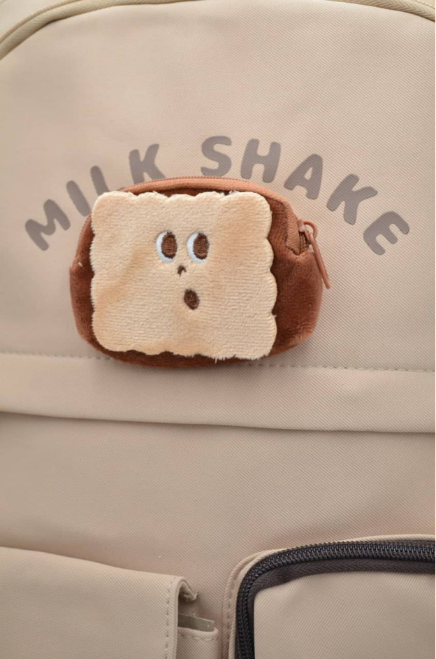 Рюкзак для дівчинки або для хлопчика S391 текстиль бежевий 45*31*12 Milk Shake