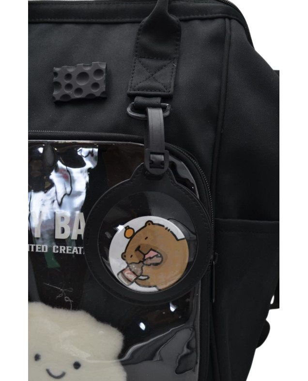 Рюкзак для дівчинки або для хлопчика S392 текстиль чорний 38*30*19 Capy Bara