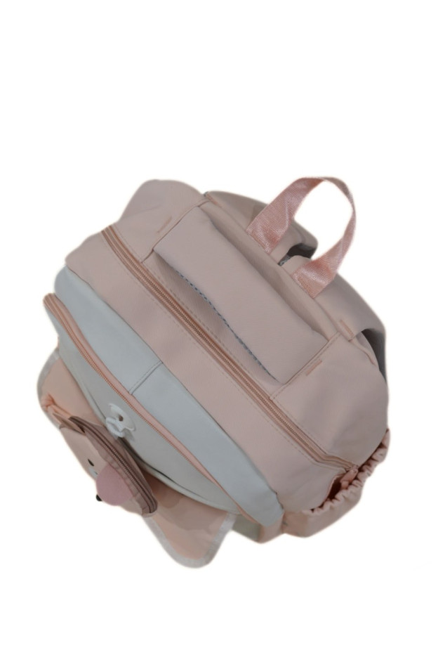 Рюкзак для дівчинки S591# текстиль рожевий/сірий 42*30*13 Camping