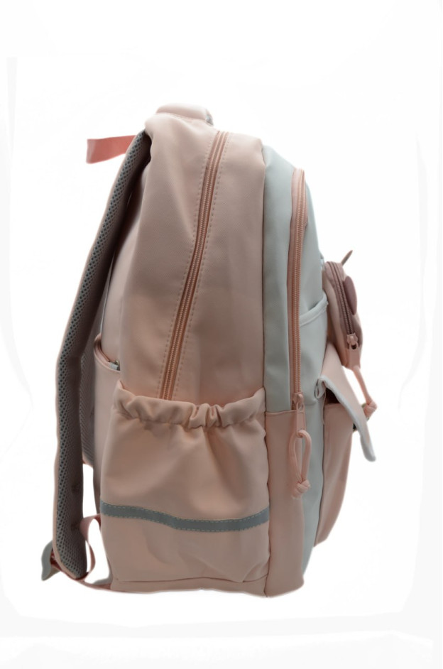 Рюкзак для дівчинки S591# текстиль рожевий/сірий 42*30*13 Camping