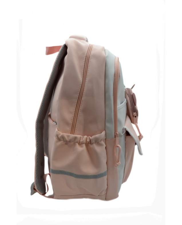 Рюкзак для дівчинки S591# текстиль рожевий/сірий 42*30*13 Camping
