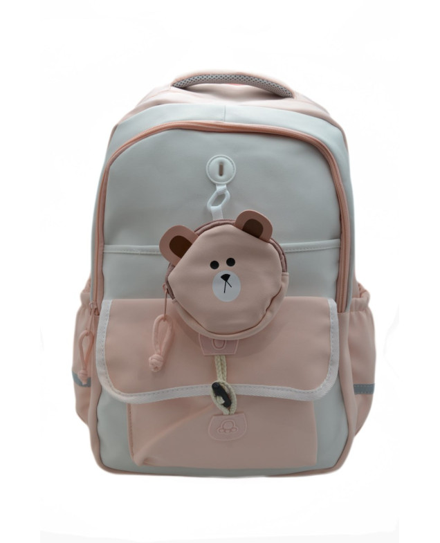 Рюкзак для дівчинки S591# текстиль рожевий/сірий 42*30*13 Camping