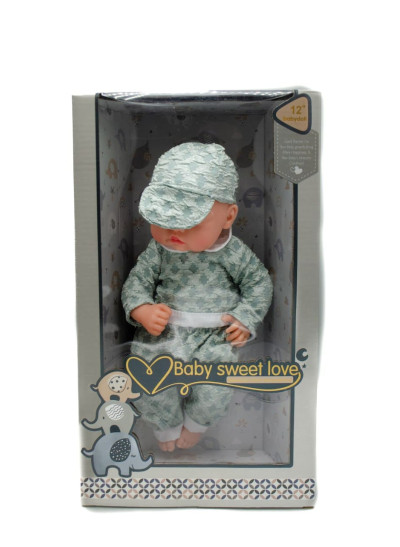 Пупс для дітей S012-7B Baby sweet love,смарагдовий костюм,28 см