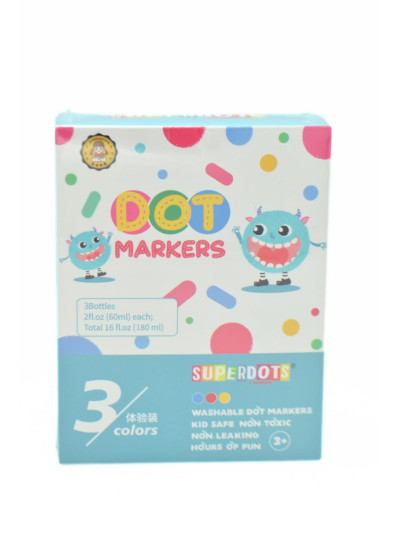 Маркери для дітей C35506 Dot markers,3 кольори по 60 мл