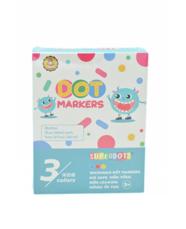 Маркери для дітей C35506 Dot markers,3 кольори по 60 мл