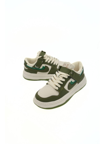 Кросівки для хлопчика весна-осінь BD3489-5C екошкіра хакі/молочний Nike,подвійна емблема 32(р) 