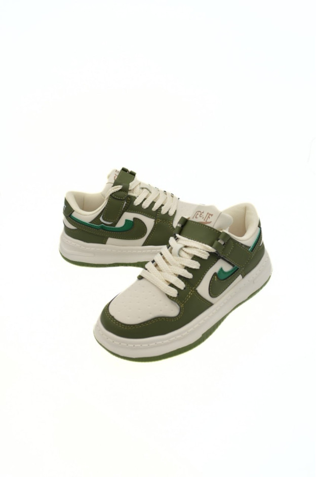 Кросівки для хлопчика весна-осінь BD3489-5C екошкіра хакі/молочний Nike,подвійна емблема 32(р) 