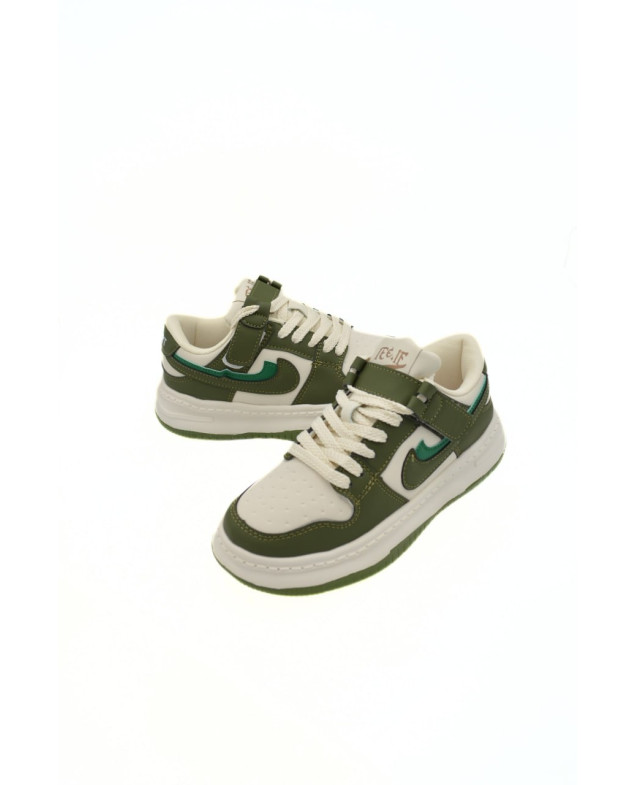 Кросівки для хлопчика весна-осінь BD3489-5C екошкіра хакі/молочний Nike,подвійна емблема 32(р) 
