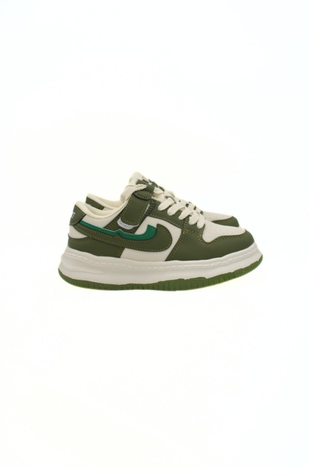 Кросівки для хлопчика весна-осінь BD3489-5C екошкіра хакі/молочний Nike,подвійна емблема 32(р) 