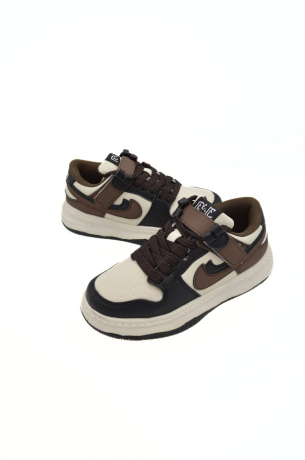 Кросівки для хлопчика весна-осінь BD3489-4C екошкіра шоколад/молочний Nike,подвійна емблема 34(р) 