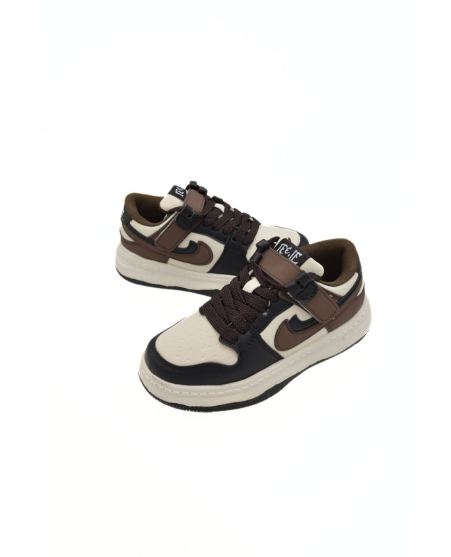 Кросівки для хлопчика весна-осінь BD3489-4C екошкіра шоколад/молочний Nike,подвійна емблема 34(р) 