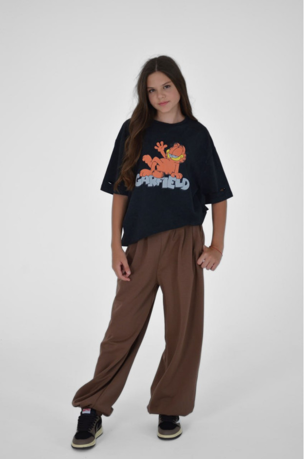 Футболка для дівчинки на літо 500128 котон чорний GARFIELD one size(р) 