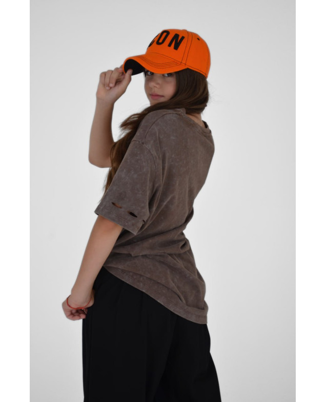 Футболка для дівчинки на літо 500128 котон коричневий GARFIELD one size(р)