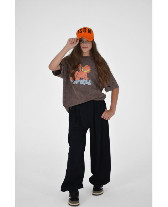 Футболка для дівчинки на літо 500128 котон коричневий GARFIELD one size(р)