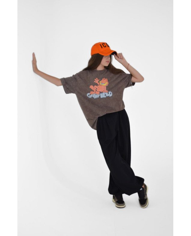 Футболка для дівчинки на літо 500128 котон коричневий GARFIELD one size(р)