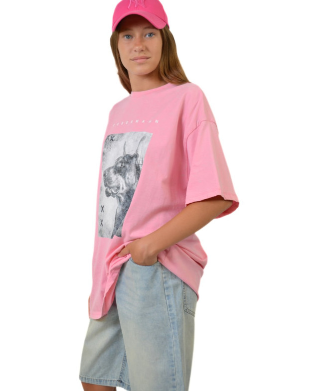 Футболка для дівчинки на літо 2862 котон рожевий DOBERMAN XX one size(р)
