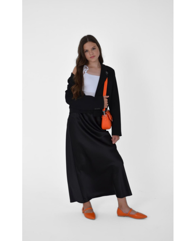Спідниця для дівчинки літо 218 котон/акрил чорний midi однотон one size(р) 