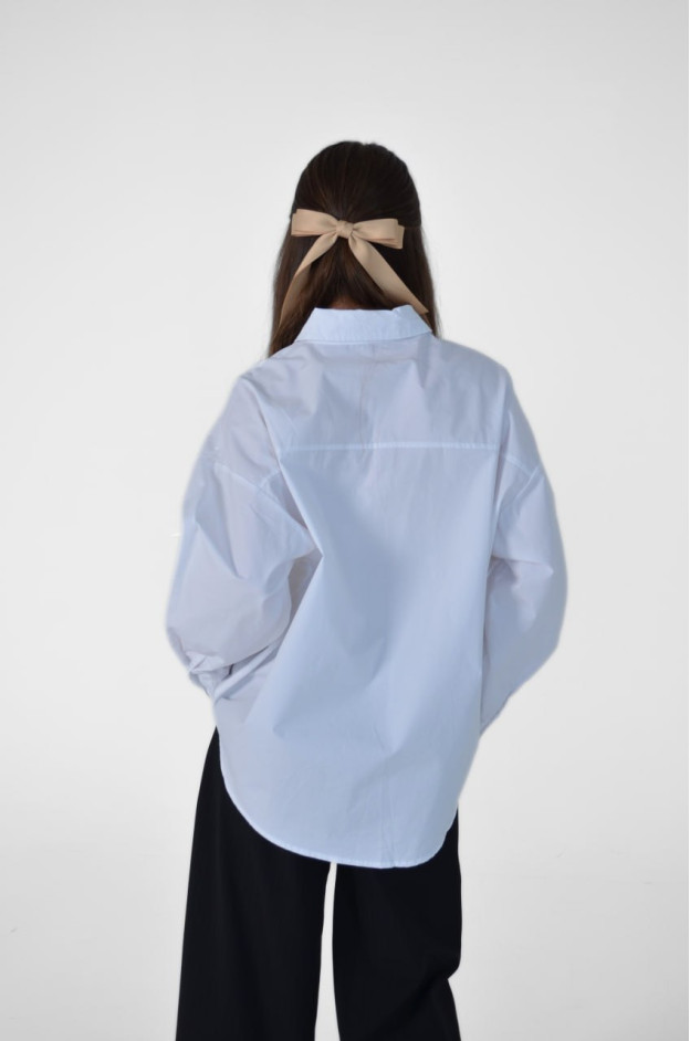 Сорочка для дівчинки на літо C122 котон білий укорочений рукав з бантиками 120(р)