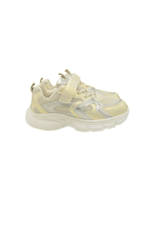 Кросівки для дівчинки весна-осінь T-11514-H екошкіра/сітка золото світловідбиваючі вставки 36(р) 