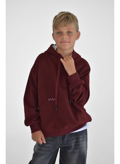Худі для дівчинки або для хлопчика весна-осінь 58152 котон бордо Original Design 140(р) 