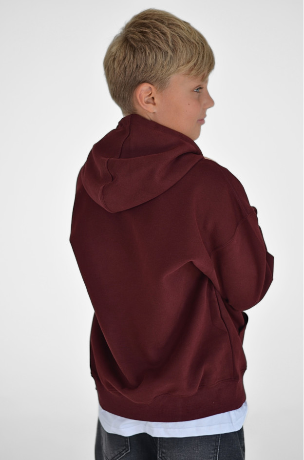 Худі для дівчинки або для хлопчика весна-осінь 58152 котон бордо Original Design 140(р) 