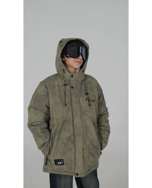 Куртка для хлопчика на зиму M25013 холофайбер/велюр хакі Designer з окулярами 128(р)