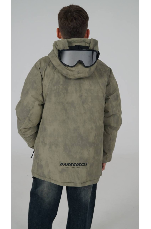 Куртка для хлопчика на зиму M25013 холофайбер/велюр хакі Designer з окулярами 128(р)