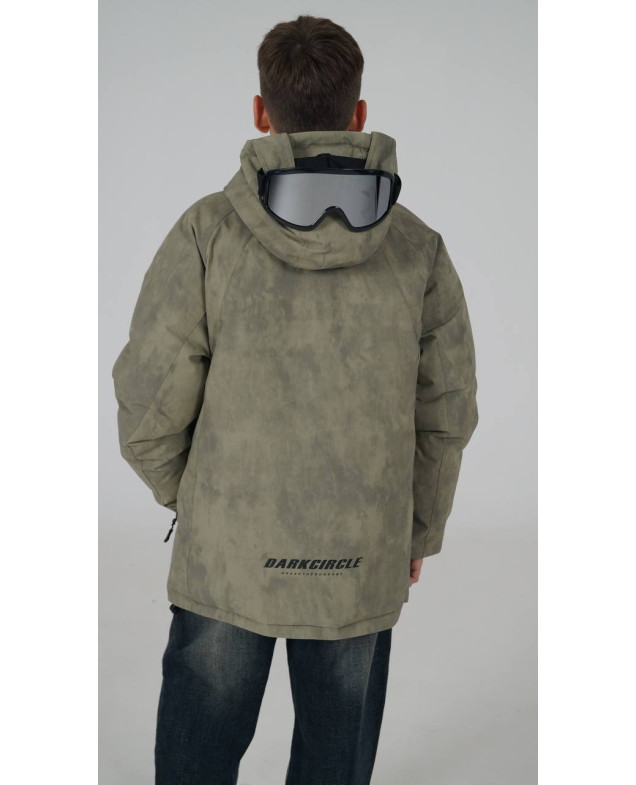 Куртка для хлопчика на зиму M25013 холофайбер/велюр хакі Designer з окулярами 128(р)