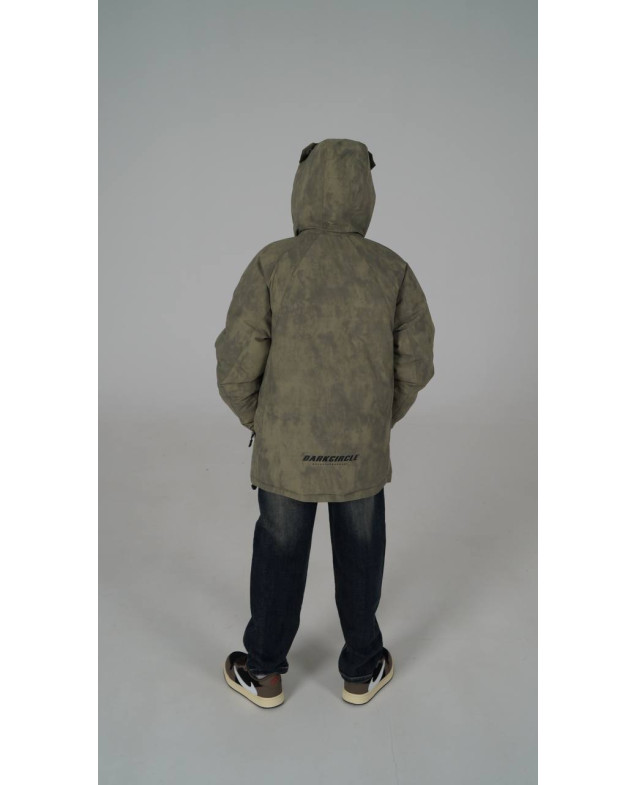 Куртка для хлопчика на зиму M25013 холофайбер/велюр хакі Designer з окулярами 128(р)