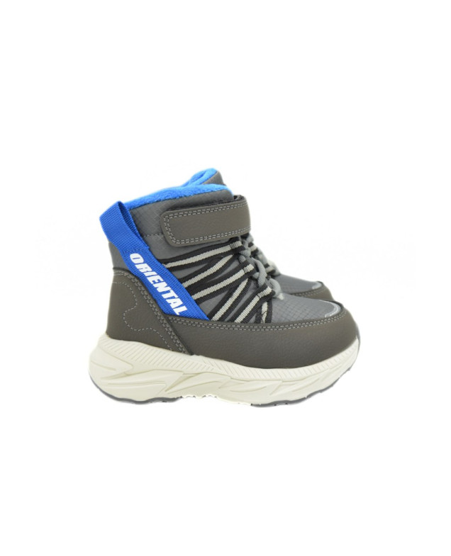 Черевики для хлопчика на зиму B40493-2 екошкіра/хутро сірий ORIENTAL waterproof 28(р) 