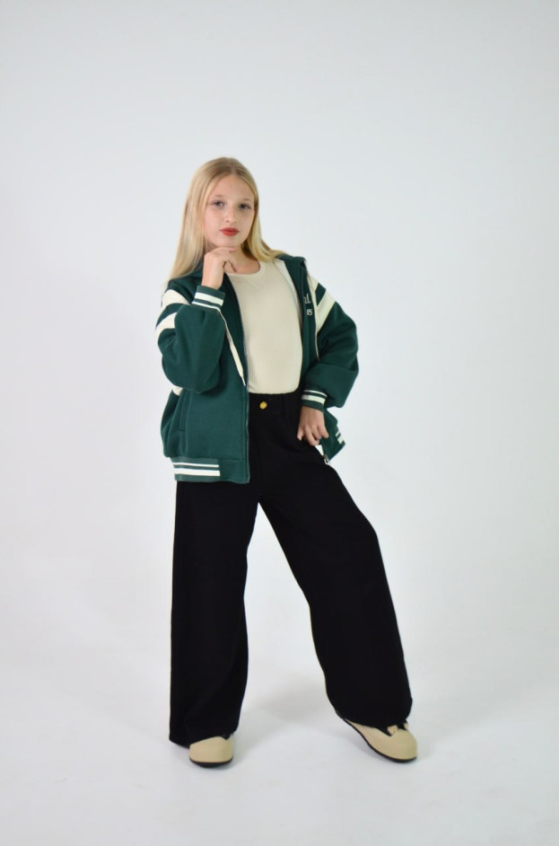 Джинси для дівчинки на зиму D263005 котон/велюр чорний Inspired mom,палаццо 150(30)(р)