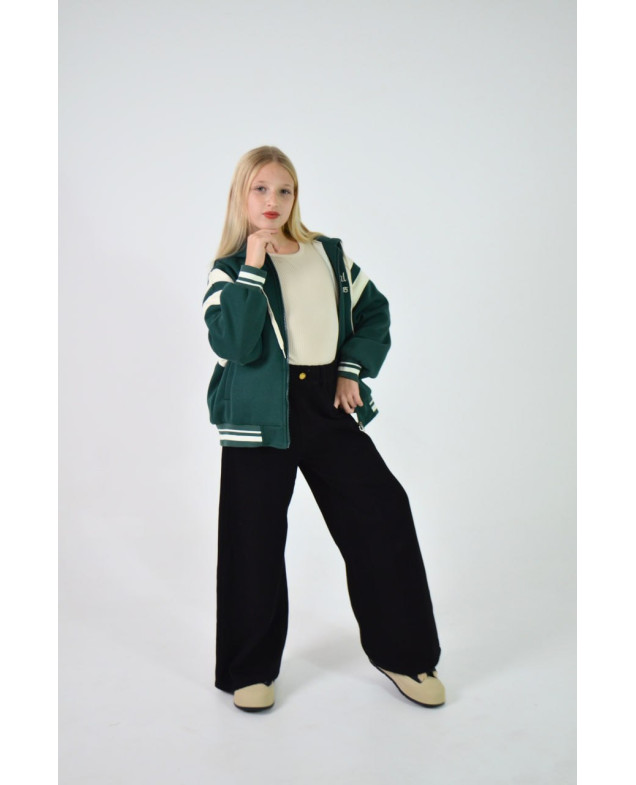 Джинси для дівчинки на зиму D263005 котон/велюр чорний Inspired mom,палаццо 150(30)(р)