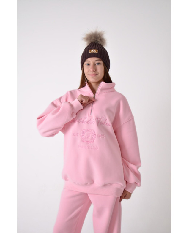 Костюм спорт для дівчинки на зиму 9366 котон/велюр світлий рожевий Women's Club L(р)