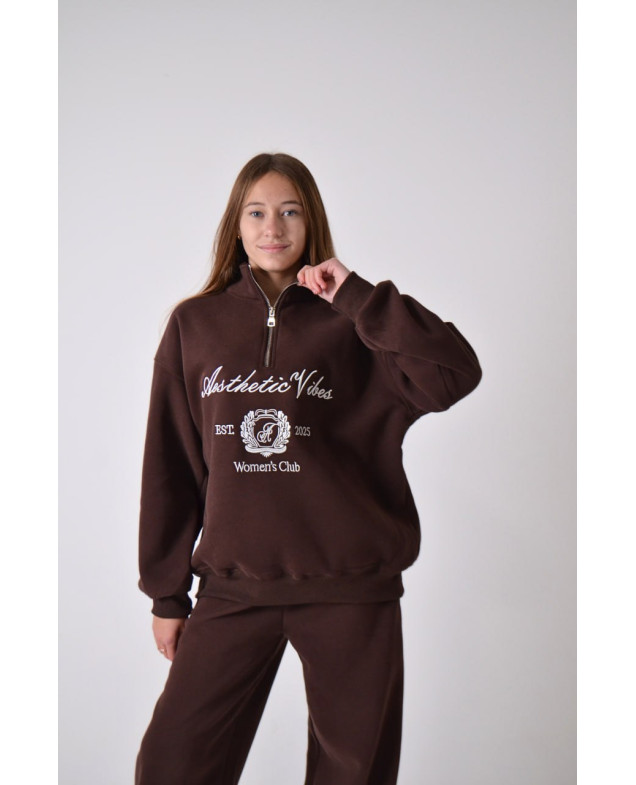 Костюм спорт для дівчинки на зиму 9366 котон/велюр шоколад Women's Club XL(р) 