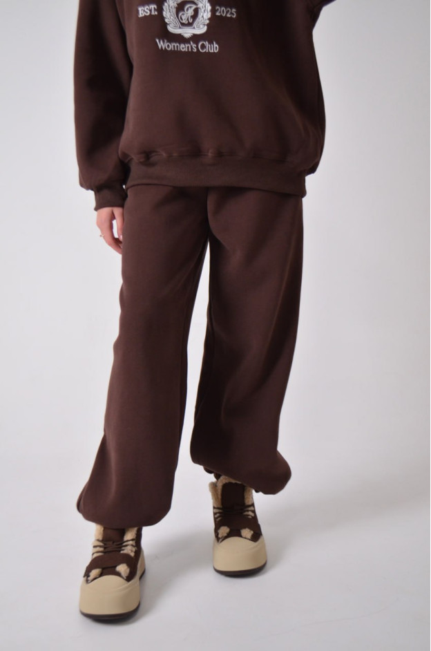 Костюм спорт для дівчинки на зиму 9366 котон/велюр шоколад Women's Club XL(р) 